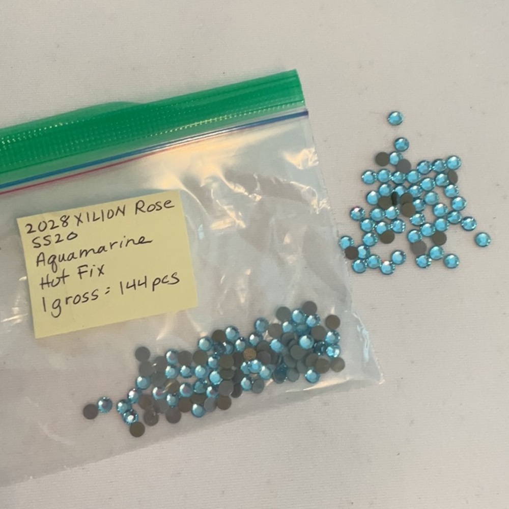 Swarovski • Color: Aquamarine, SS20, 2028 XILION Rose Hotfix Rhinestones
